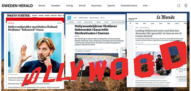 Tolv (12) dagar kvar till ”GALA FÖR GAZAS BARN” och nu ryter Hollywood till mot folkmördaren Netanyahu